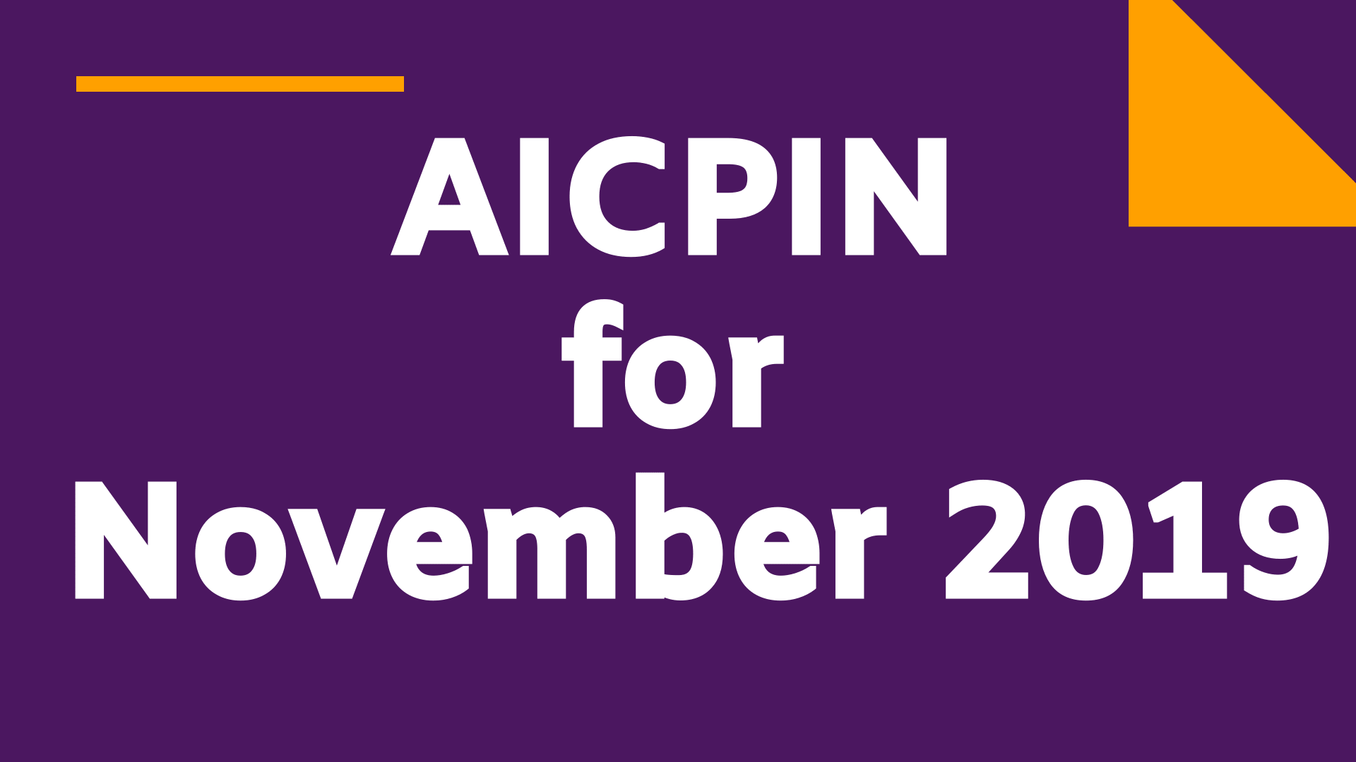 AICPIN for Nov 2019