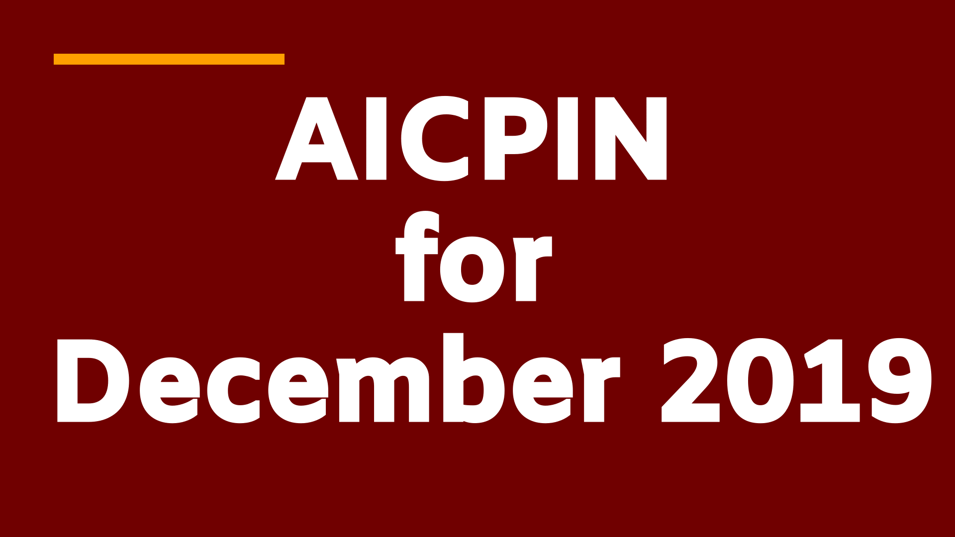 AICPIN Dec 2019