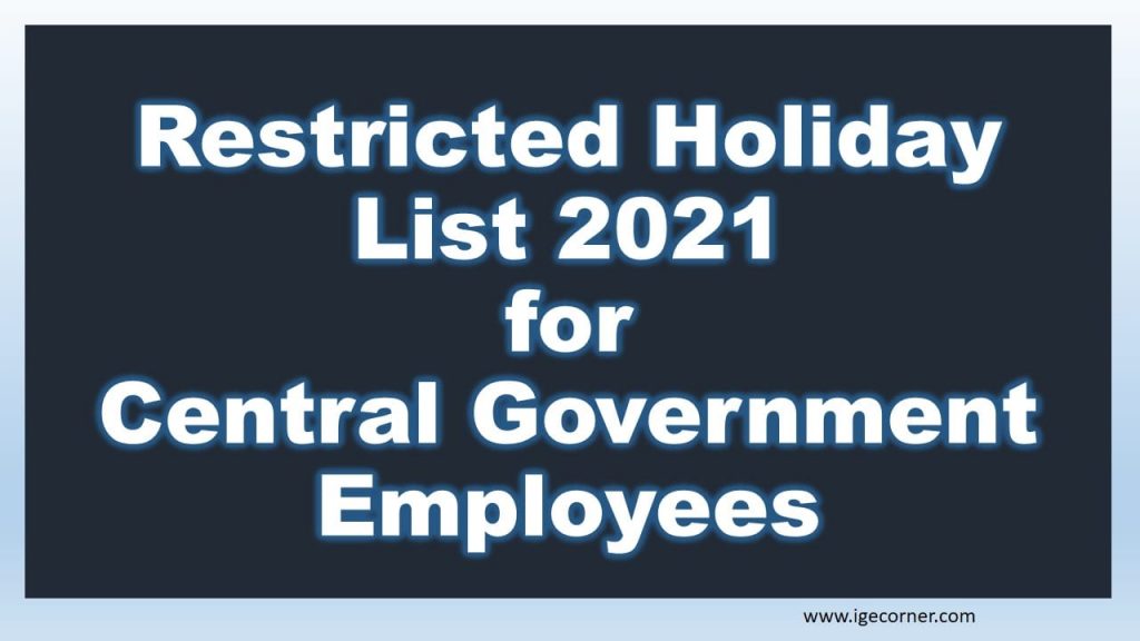 Restricted Holiday List 2021