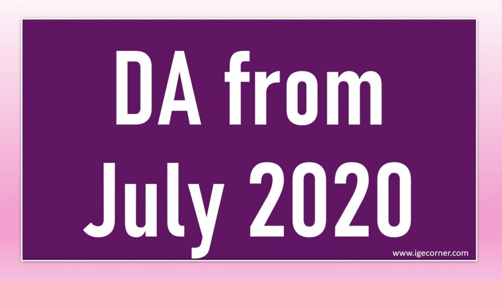 DA from July 2020
