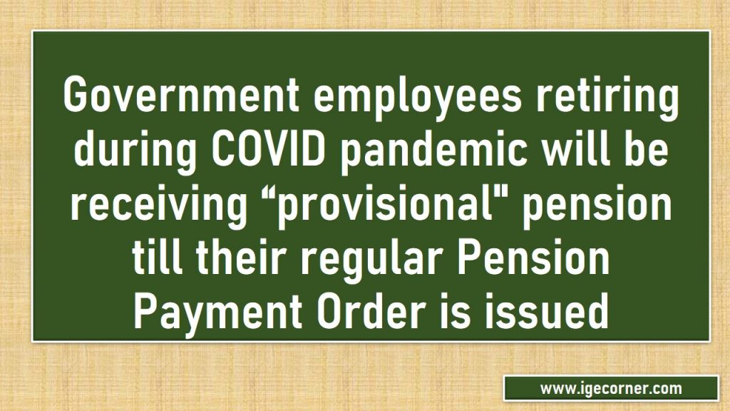 covid 19 provisional pension 