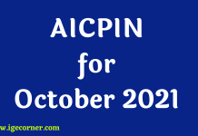 AICPIN for October 2021