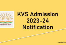 KVS Admission 2023-24 Notification