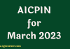 AICPIN for March 2023